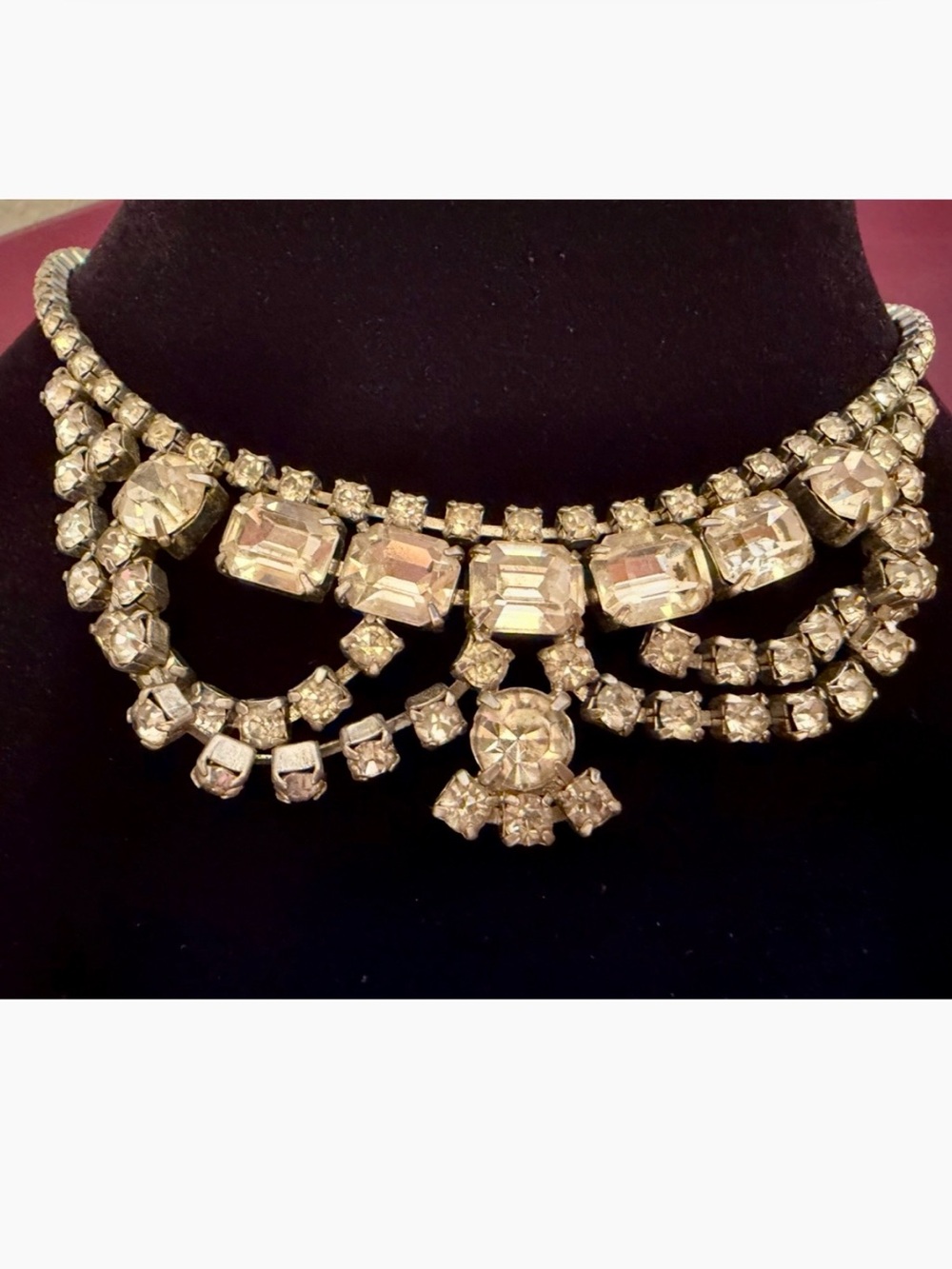 Vintage Swarovski Crystal Bib Necklace - New